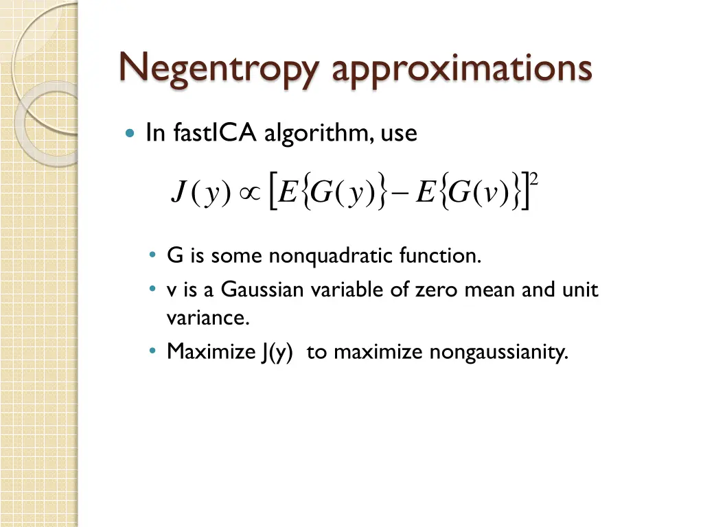 negentropy approximations