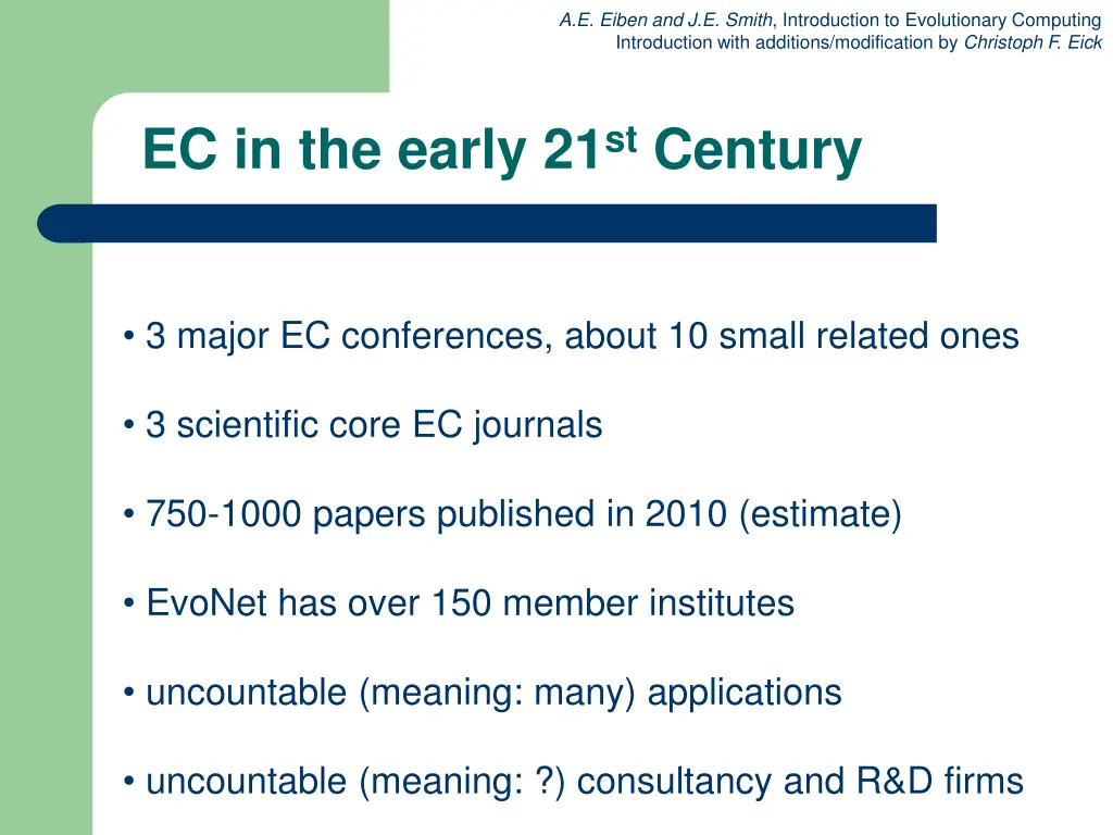 a e eiben and j e smith introduction 10