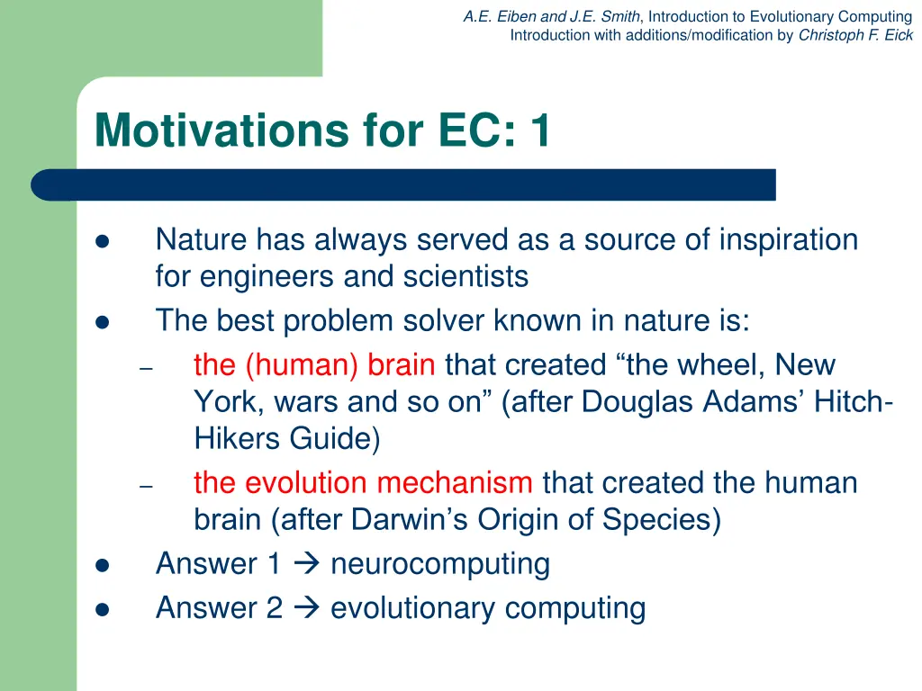 a e eiben and j e smith introduction 27