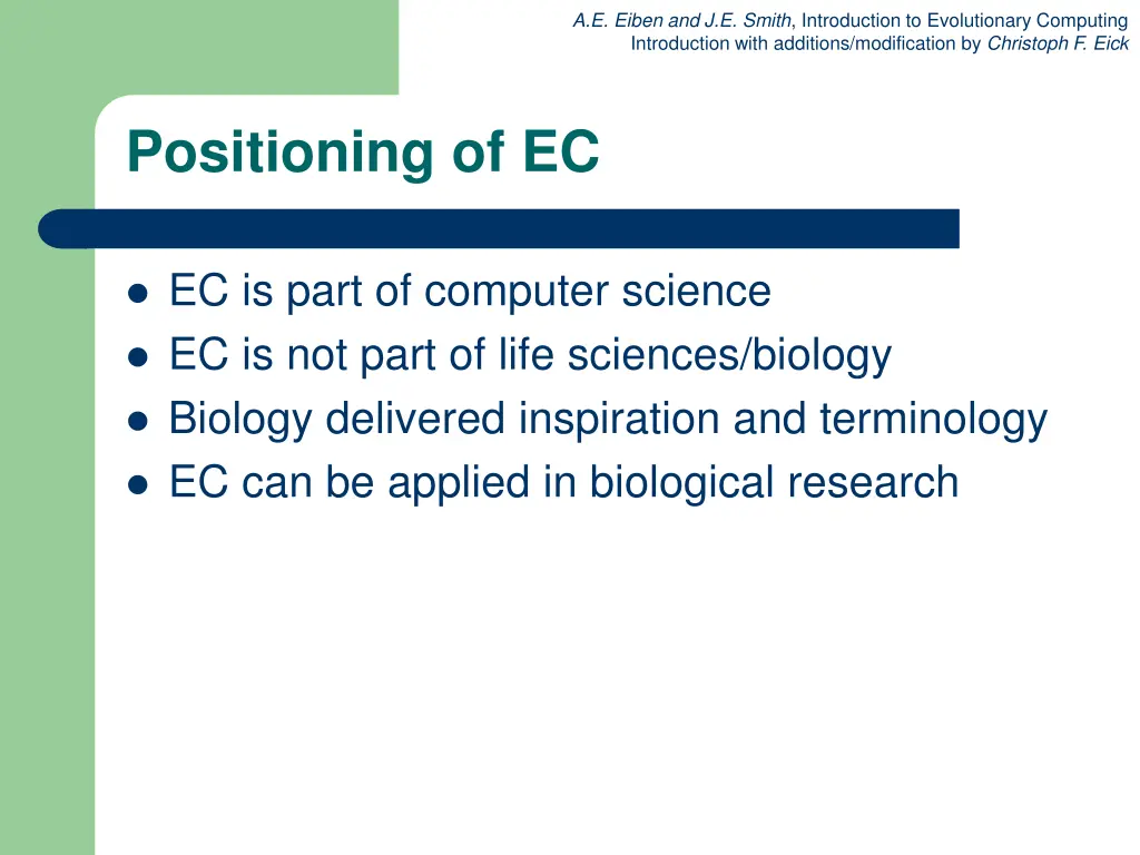 a e eiben and j e smith introduction 6
