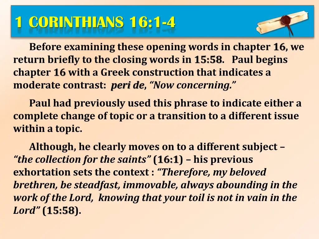 1 corinthians 16 1 4 1