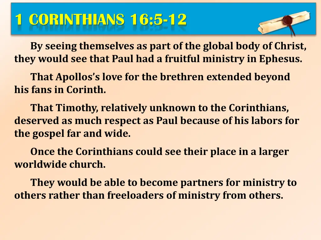 1 corinthians 16 5 12 5