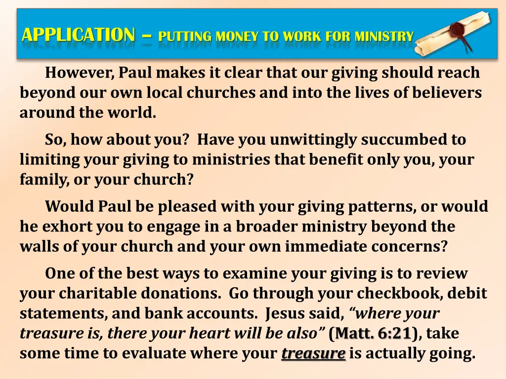application putting money to work for ministry 3