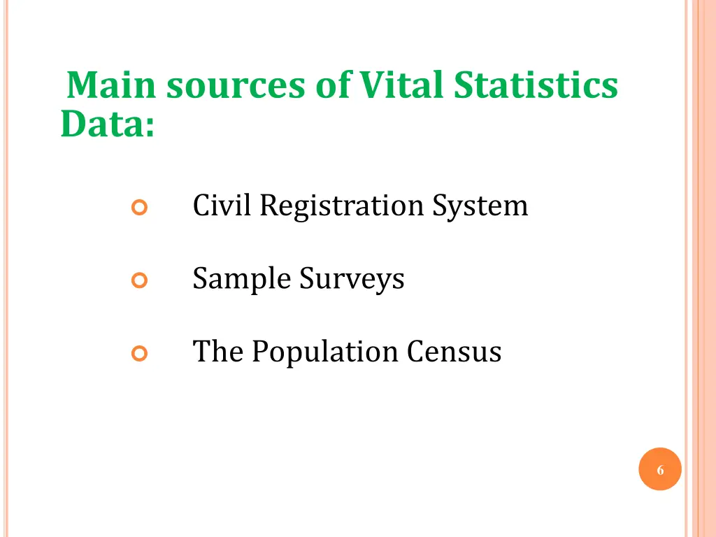 main sources of vital statistics data