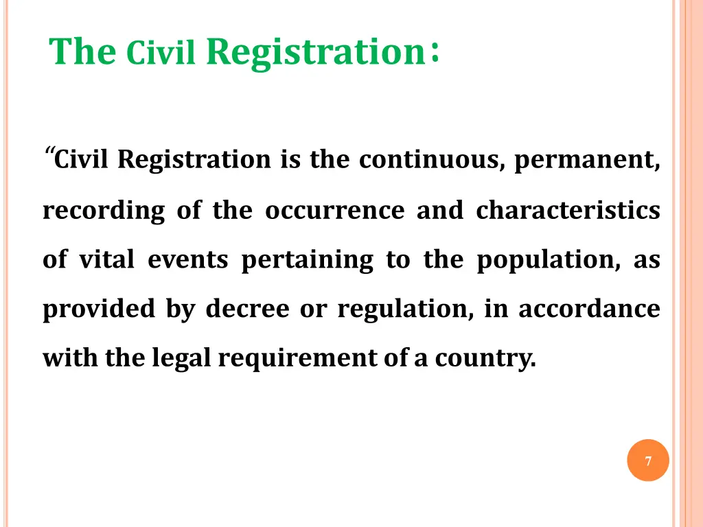 the civil registration