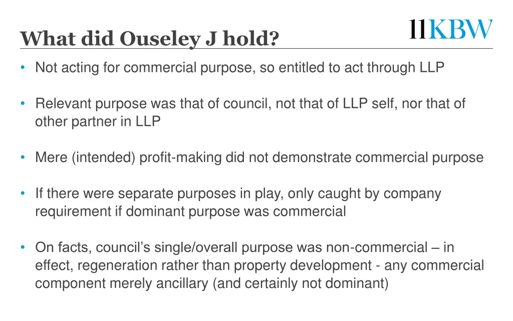what did ouseley j hold
