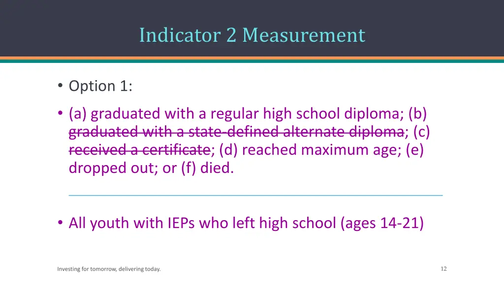 indicator 2 measurement