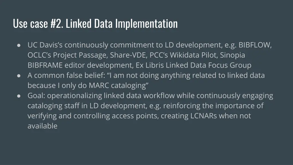 use case 2 linked data implementation