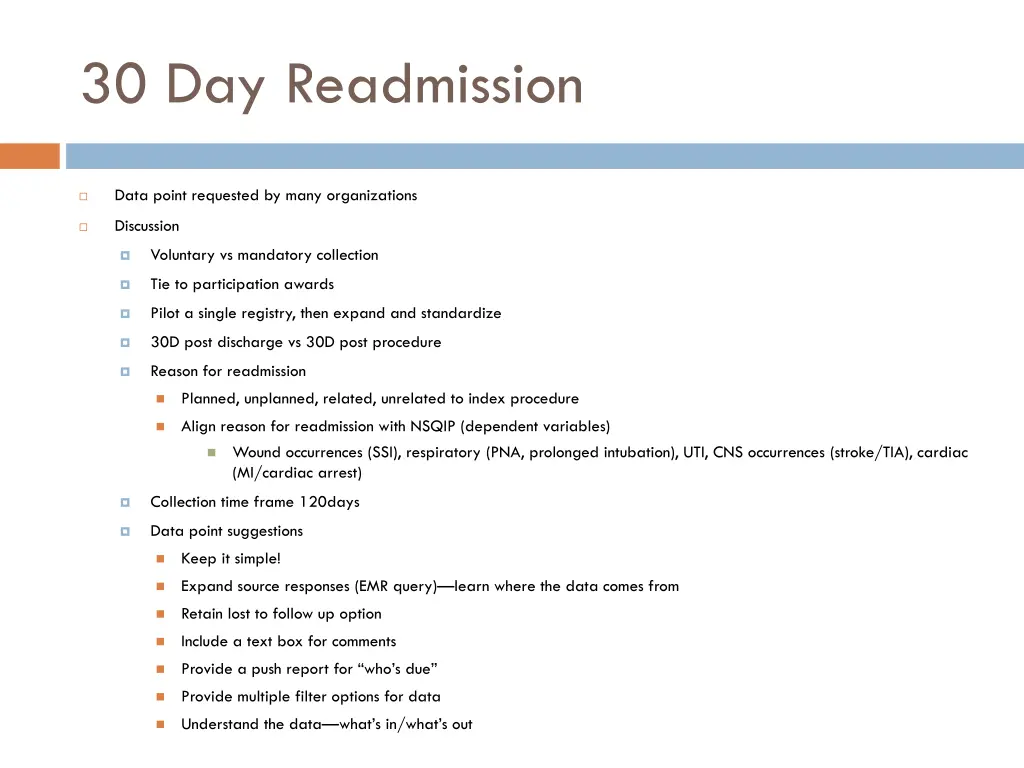30 day readmission