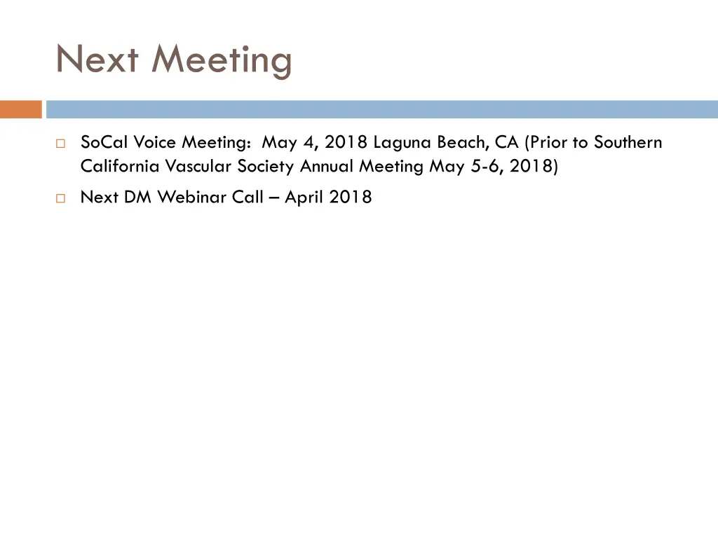 next meeting
