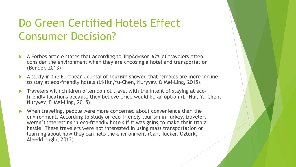 do green certified hotels effect consumer decision