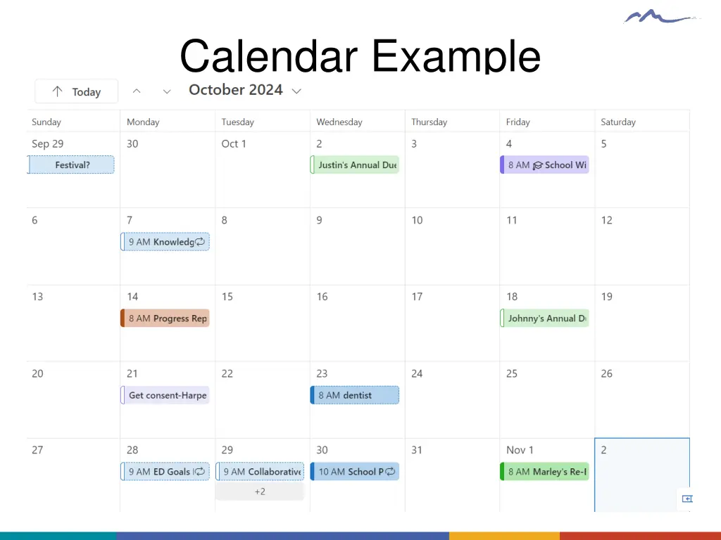 calendar example