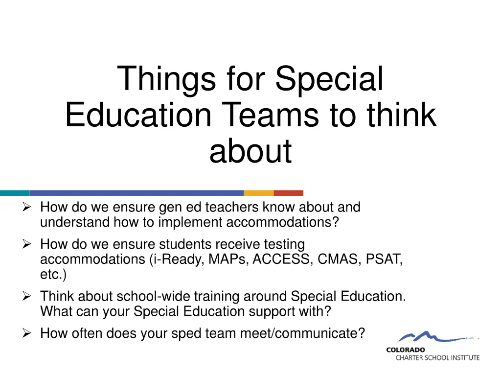 things for special education teams to think about