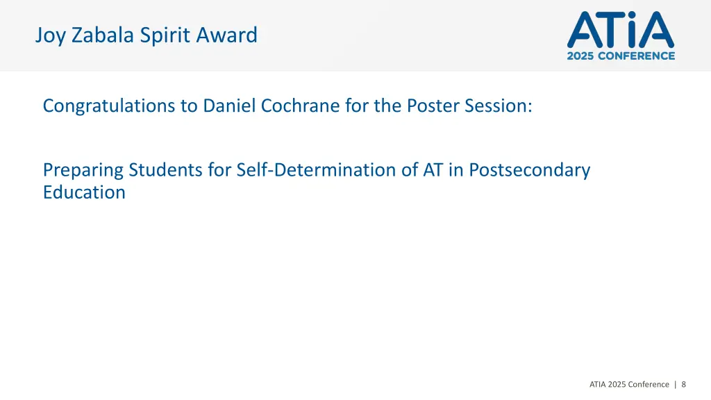 joy zabala spirit award