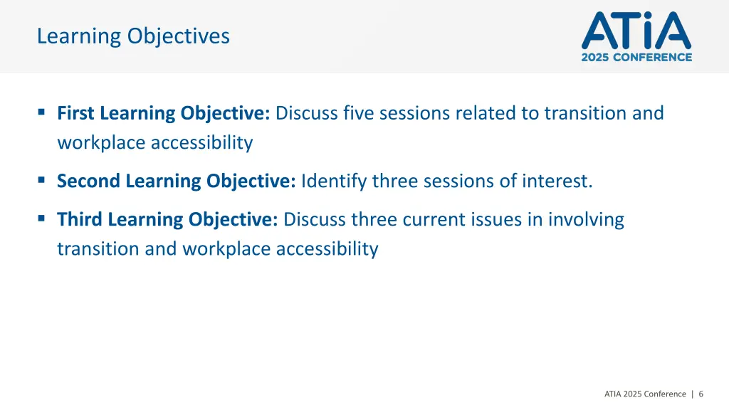 learning objectives