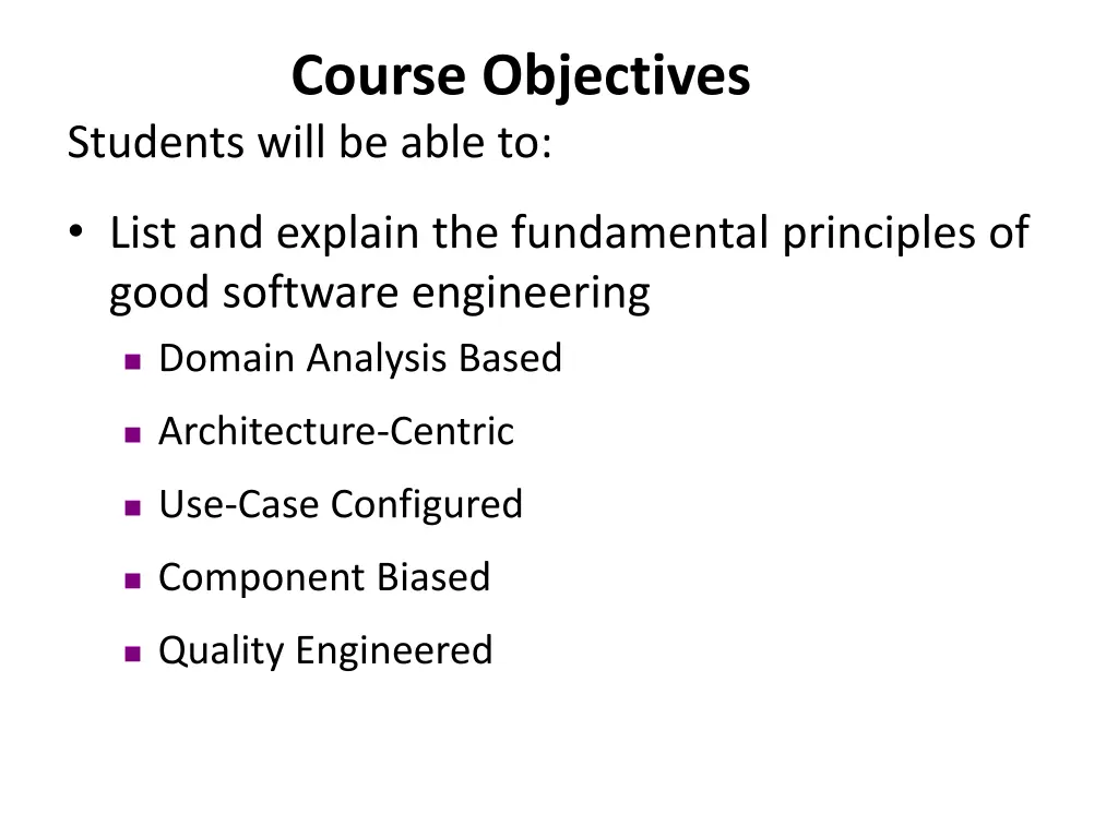 course objectives students will be able to 2