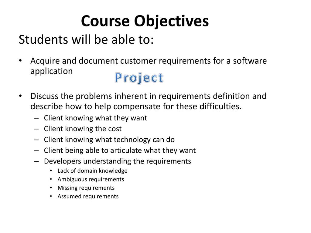 course objectives students will be able to 5