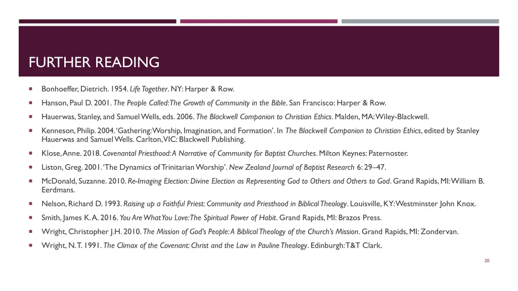 further reading