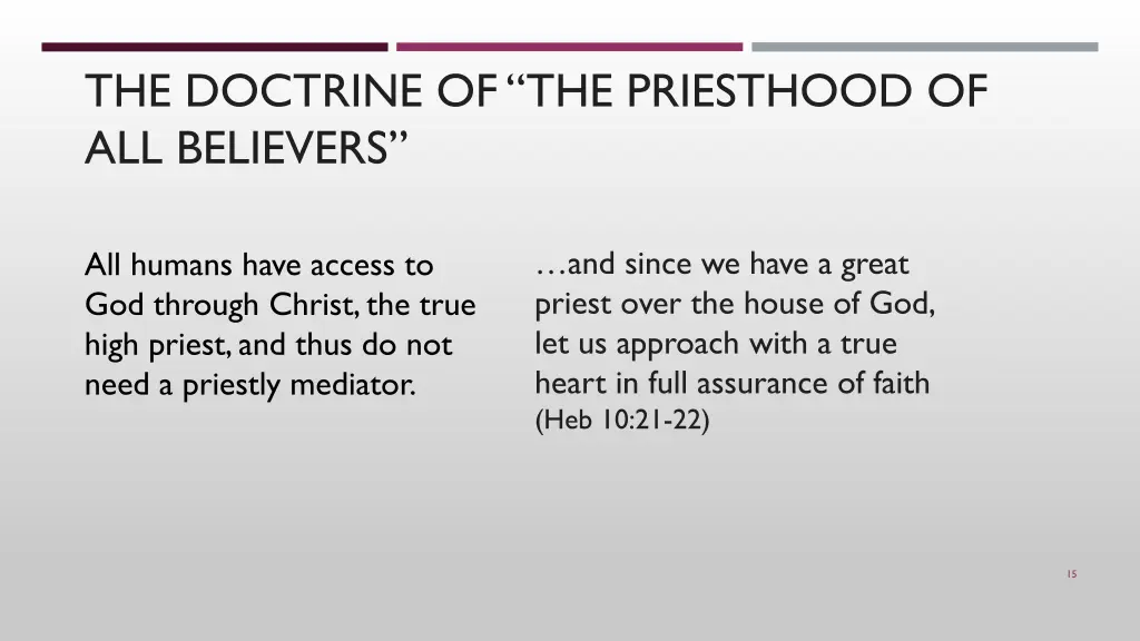 the doctrine of the priesthood of all believers