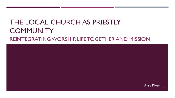 the local church as priestly community