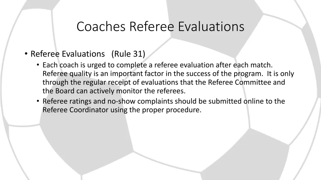 coaches referee evaluations