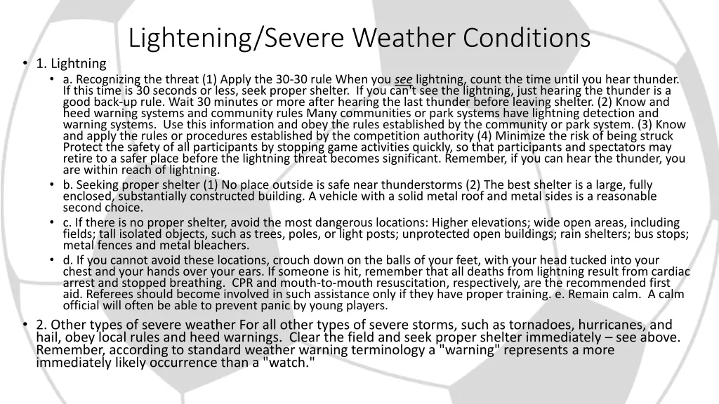 lightening severe weather conditions