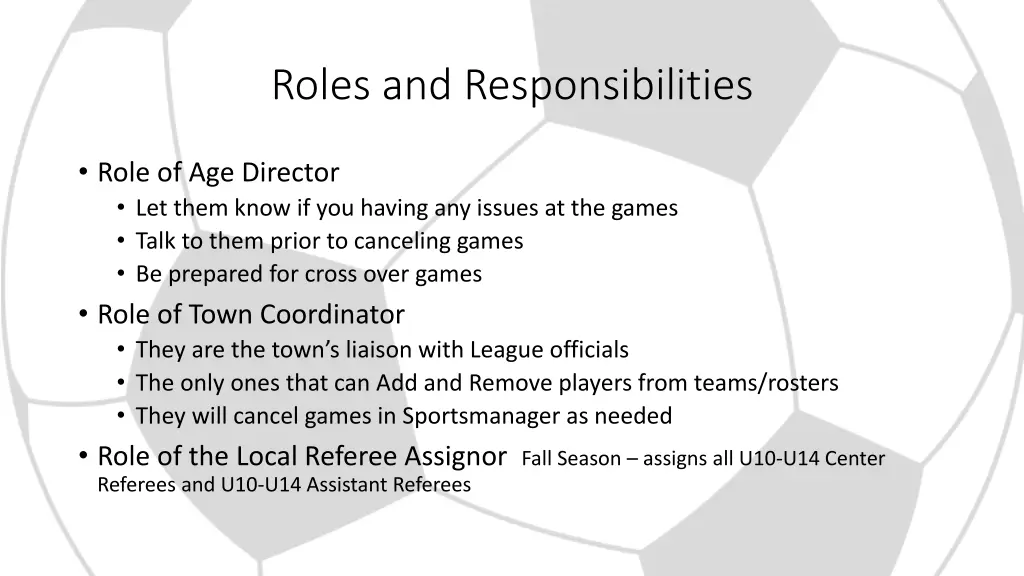 roles and responsibilities