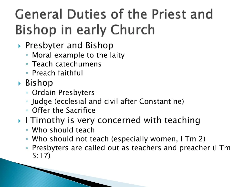 presbyter and bishop moral example to the laity