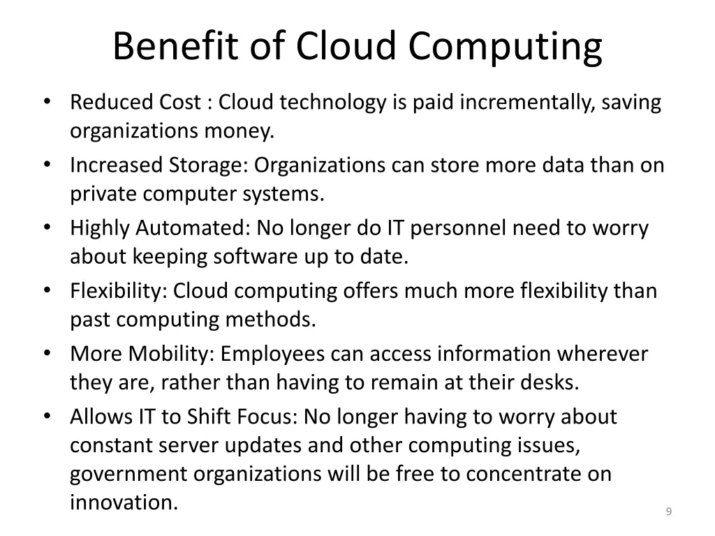 benefit of cloud computing