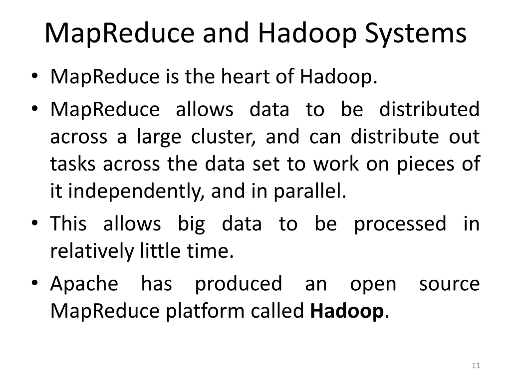 mapreduce and hadoop systems