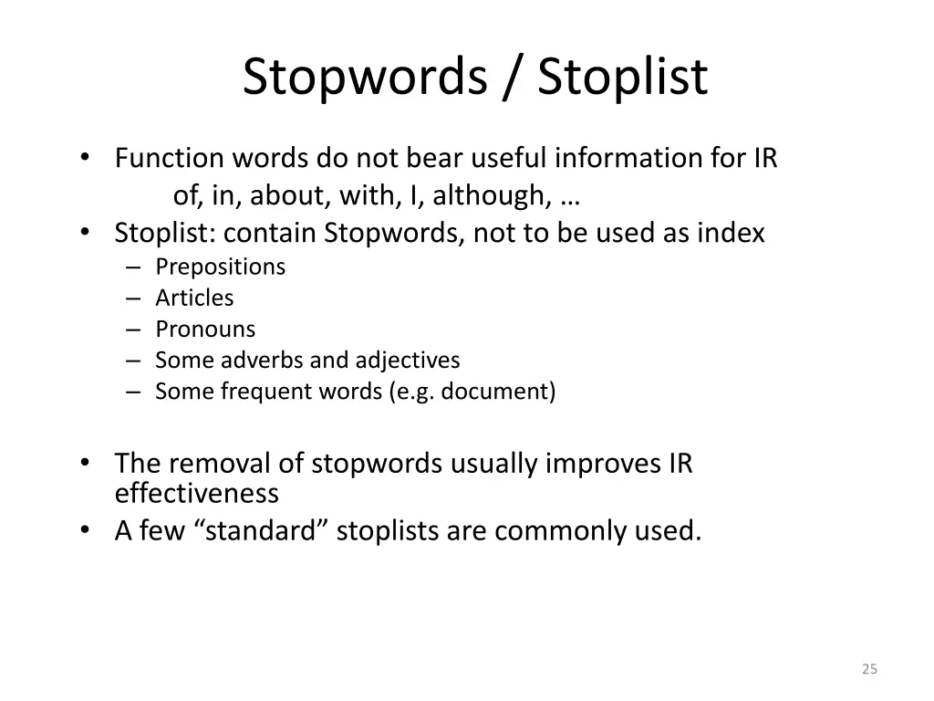 stopwords stoplist