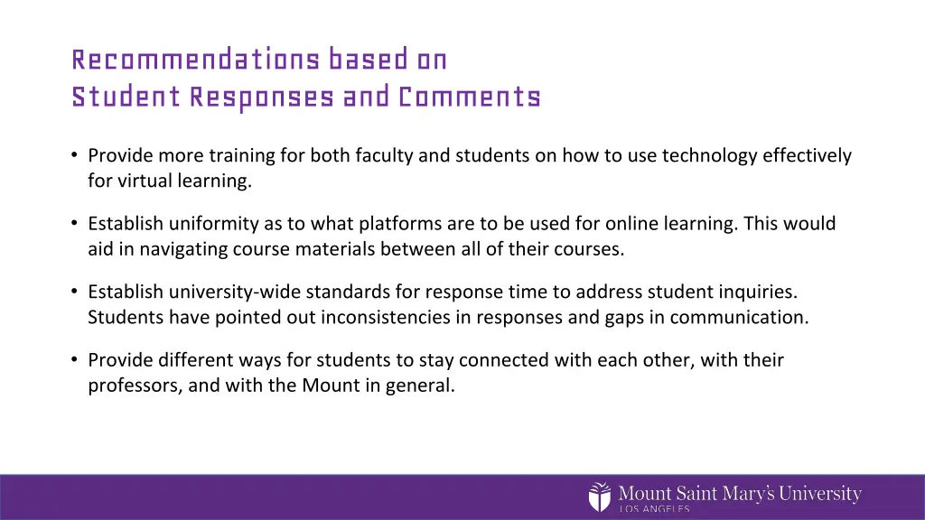 recommendations based on student responses