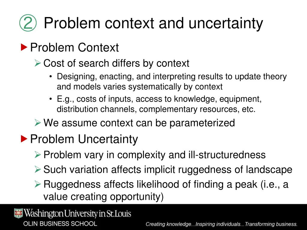 problem context and uncertainty