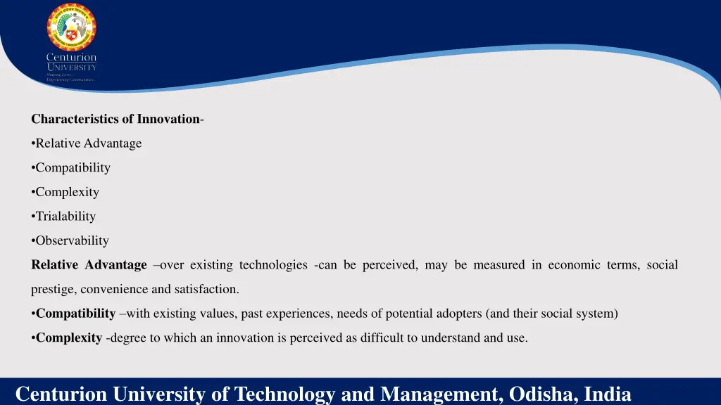 characteristics of innovation