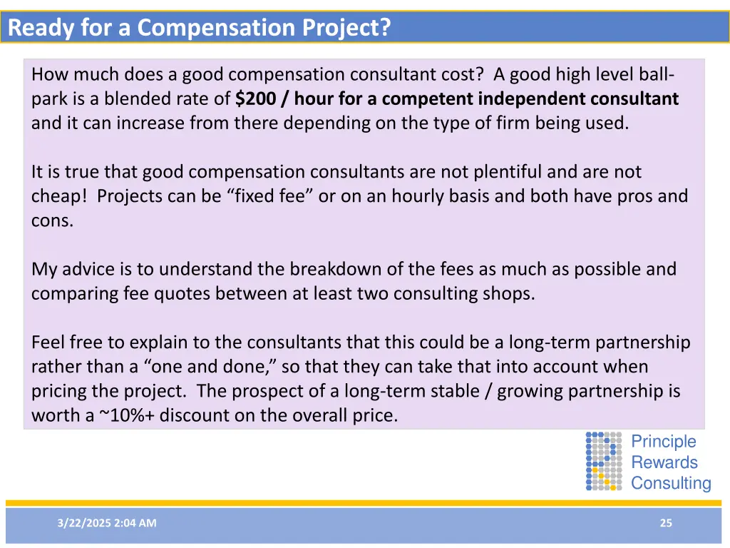 ready for a compensation project