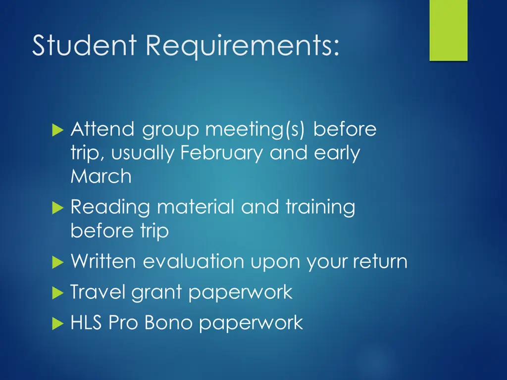 student requirements