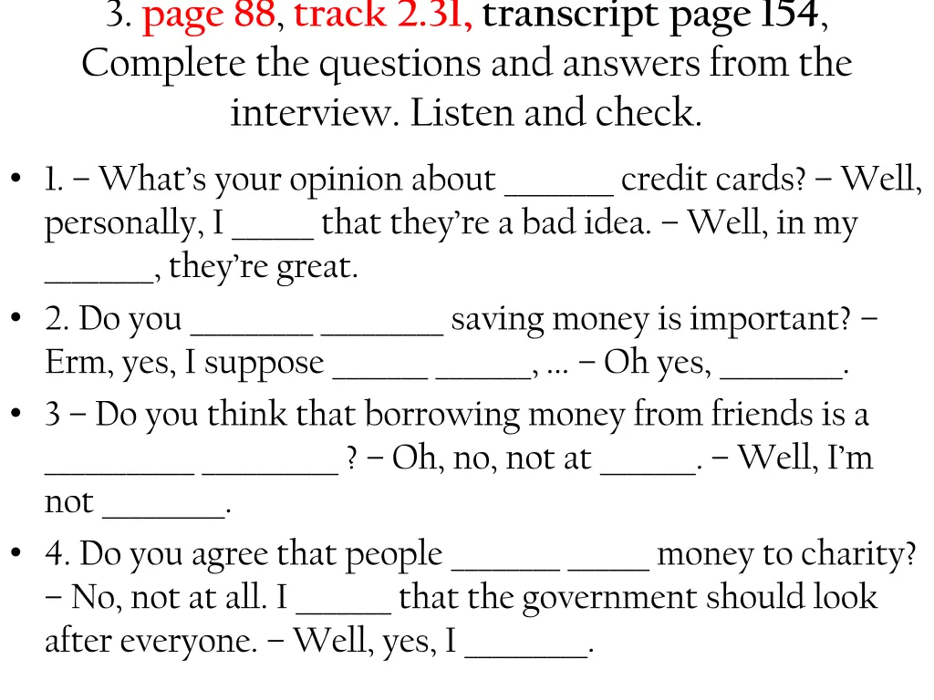 3 page 88 track 2 31 transcript page 154 complete