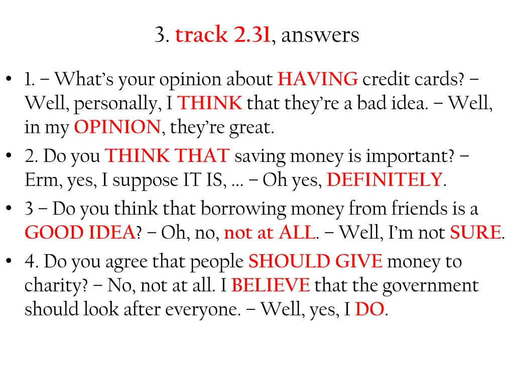 3 track 2 31 answers