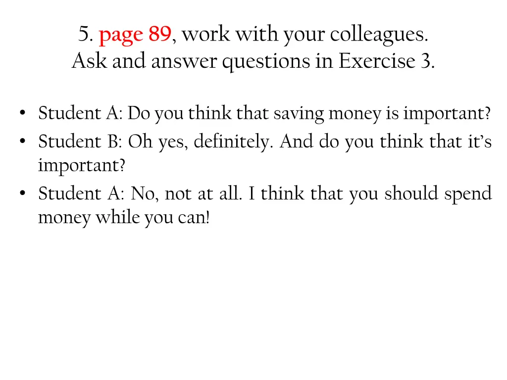 5 page 89 work with your colleagues