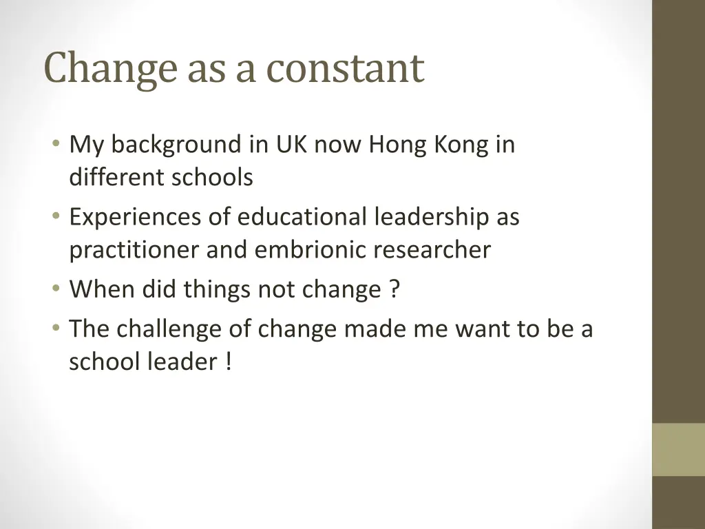 change as a constant