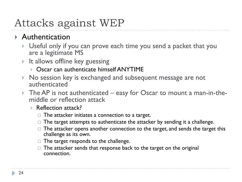 attacks against wep authentication useful only