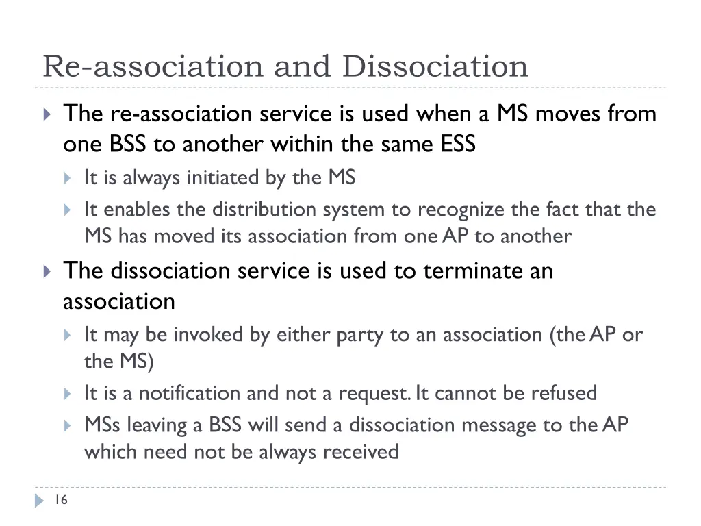 re association and dissociation