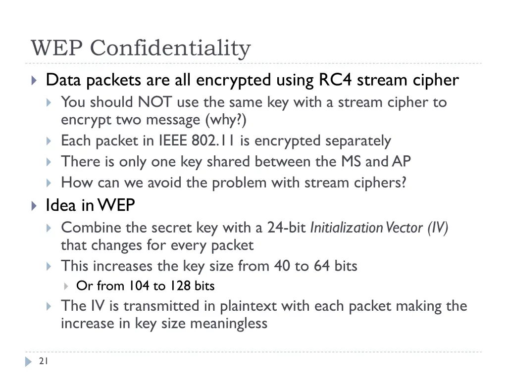 wep confidentiality