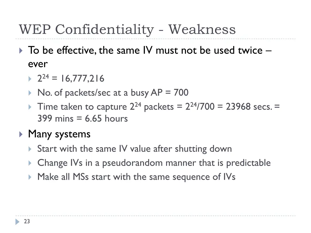 wep confidentiality weakness