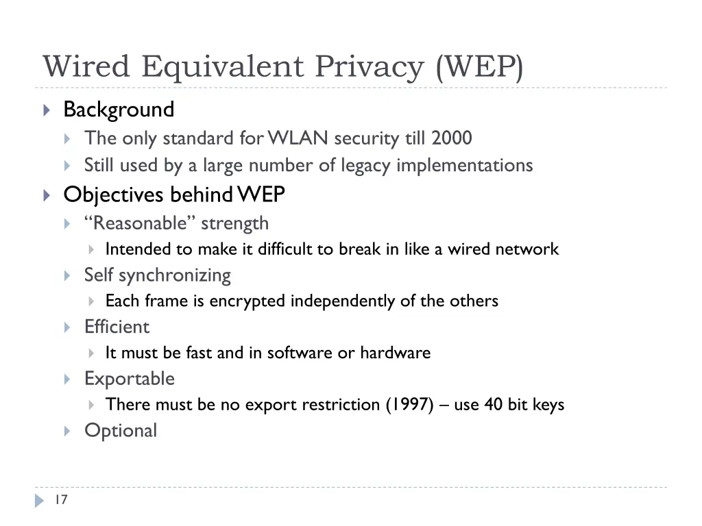 wired equivalent privacy wep