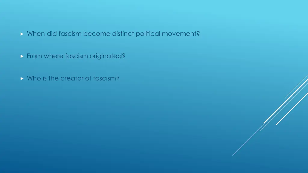 when did fascism become distinct political