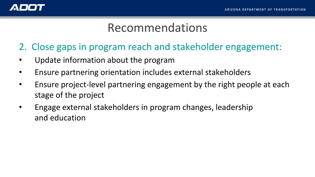 recommendations 1