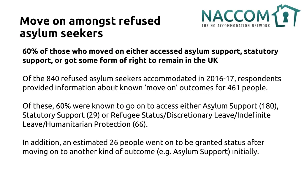 move on amongst refused asylum seekers
