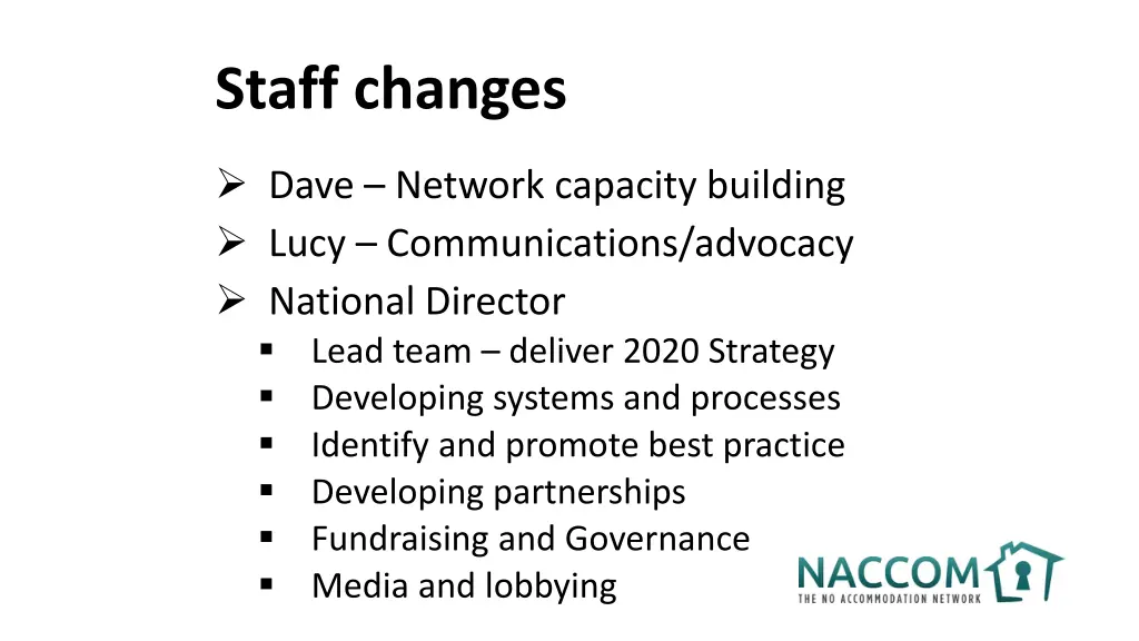 staff changes