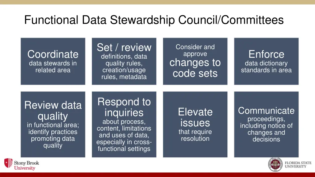 functional data stewardship council committees